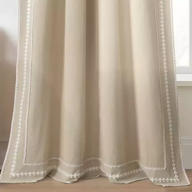 tan_embroidered_ric_rac_curtain_panel__in_5.webp Embroidered Ric Rac Curtain Panel, 84 in.>Kirklands Home Store