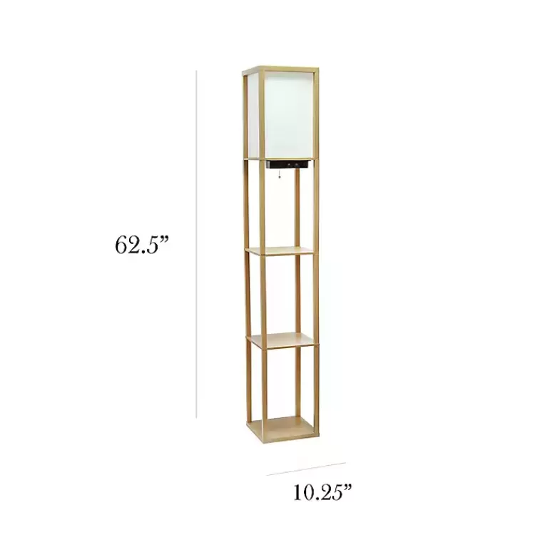 Etagere Shelf Charging Floor Lamp>Kirklands Home Clearance