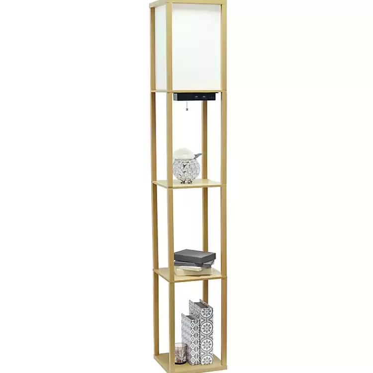 Etagere Shelf Charging Floor Lamp>Kirklands Home Clearance