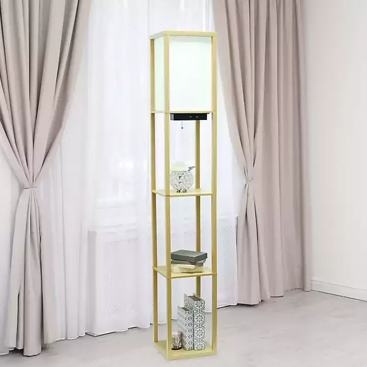 Etagere Shelf Charging Floor Lamp>Kirklands Home Clearance