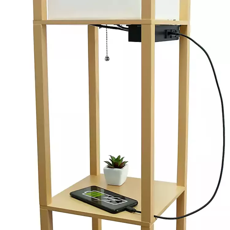 Etagere Shelf Charging Floor Lamp>Kirklands Home Clearance