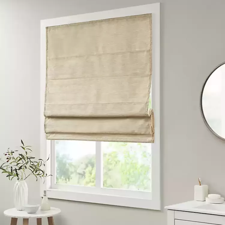 tan_faux_silk_room_darkening_roman_shade__in_2-2.webp Faux Silk Room Darkening Roman Shade, 27 in.>Kirklands Home Store