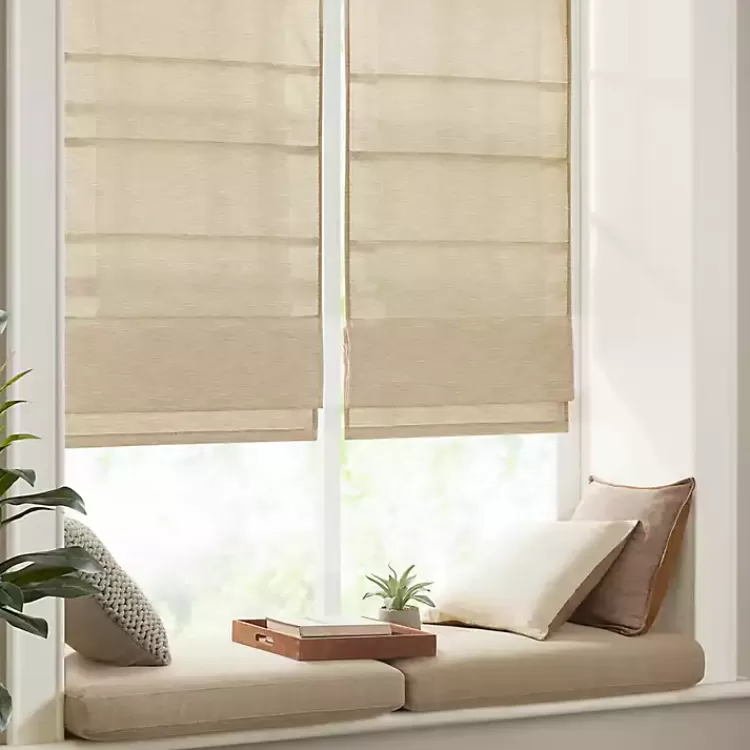 tan_faux_silk_room_darkening_roman_shade__in_3-2.webp Faux Silk Room Darkening Roman Shade, 27 in.>Kirklands Home Store