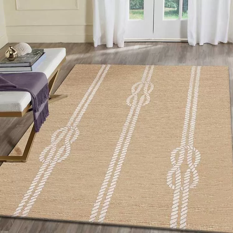 tan_nautical_rope_indooroutdoor_area_rug_x_6.webp Nautical Rope Indoor/Outdoor Area Rug, 2x3>Kirklands Home Online
