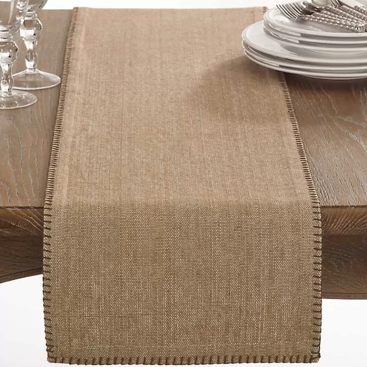 Overcast Stitch Cotton Table Runner>Kirklands Home Shop