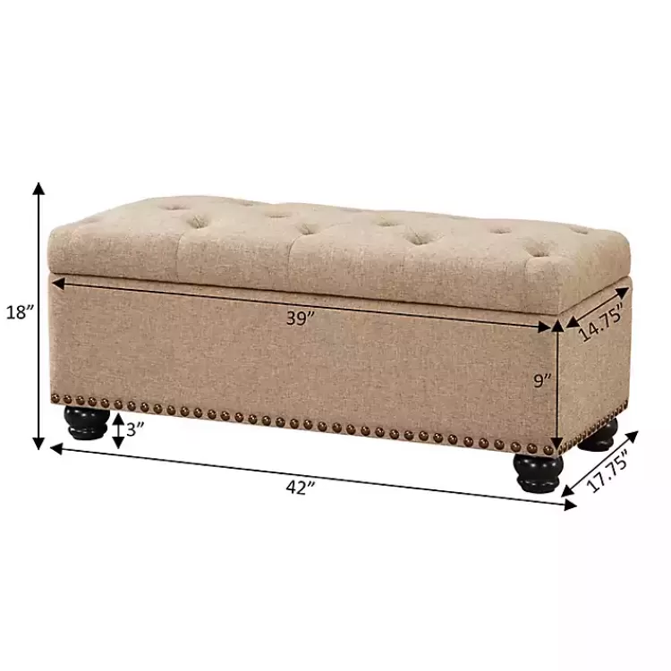 tan_upholstered_carey_storage_ottoman_bench_7.webp Upholstered Carey Storage Ottoman Bench>Kirklands Home Fashion