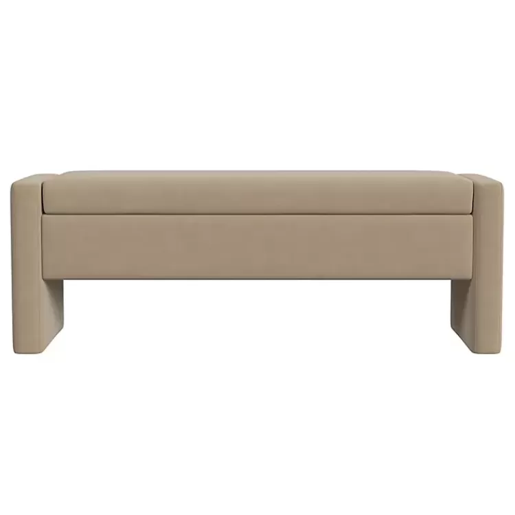 Velvet Upholstered Modern Storage Bench>Kirklands Home Store