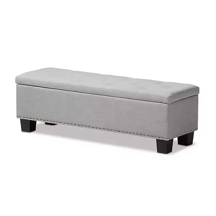 Taupe Button-Tufted Upholstered Storage Bench>Kirklands Home Sale