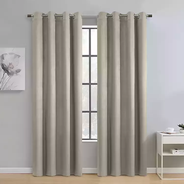 Taupe Paris Velvet Blackout Curtain Panel, 108 in.>Kirklands Home Hot