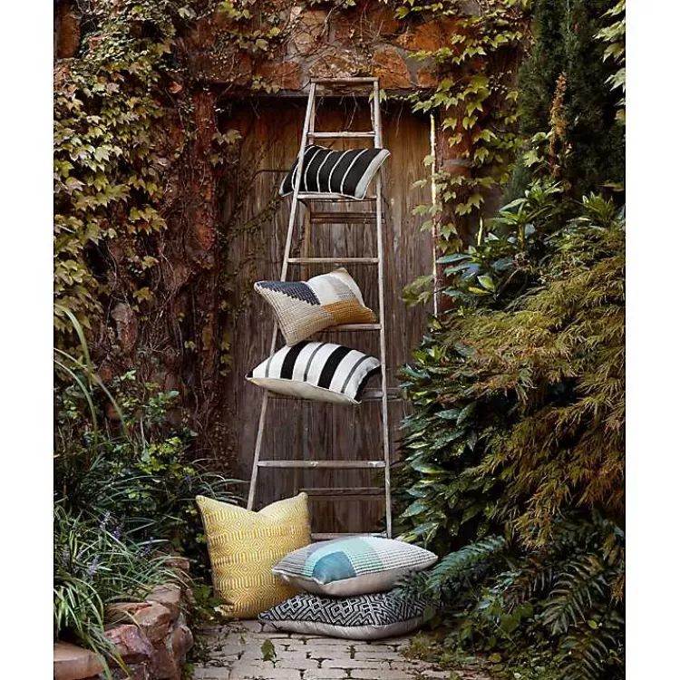 Teal and Brown Abstract Outdoor Pillow>Kirklands Home Cheap