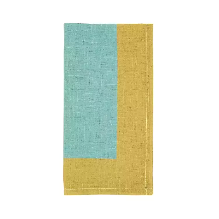 Teal and Mustard Colorblock Napkins, Set of 4>Kirklands Home Flash Sale
