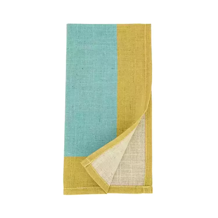 Teal and Mustard Colorblock Napkins, Set of 4>Kirklands Home Flash Sale