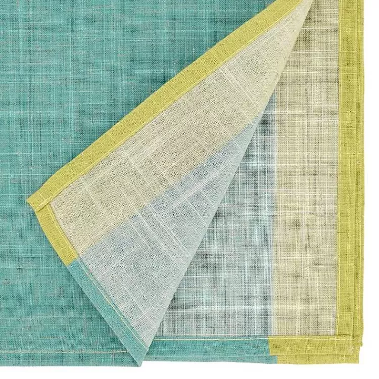 Teal and Mustard Colorblock Table Runner>Kirklands Home Fashion
