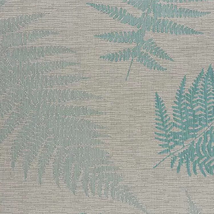 Teal and Tan Falling Ferns Outdoor Area Rug, 5x7>Kirklands Home Cheap