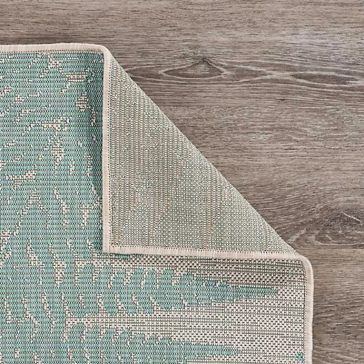 teal_and_tan_falling_ferns_outdoor_area_rug_x_3.webp Teal and Tan Falling Ferns Outdoor Area Rug, 5x7>Kirklands Home Cheap