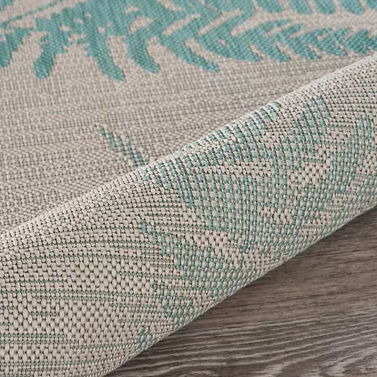 teal_and_tan_falling_ferns_outdoor_area_rug_x_4.webp Teal and Tan Falling Ferns Outdoor Area Rug, 5x7>Kirklands Home Cheap