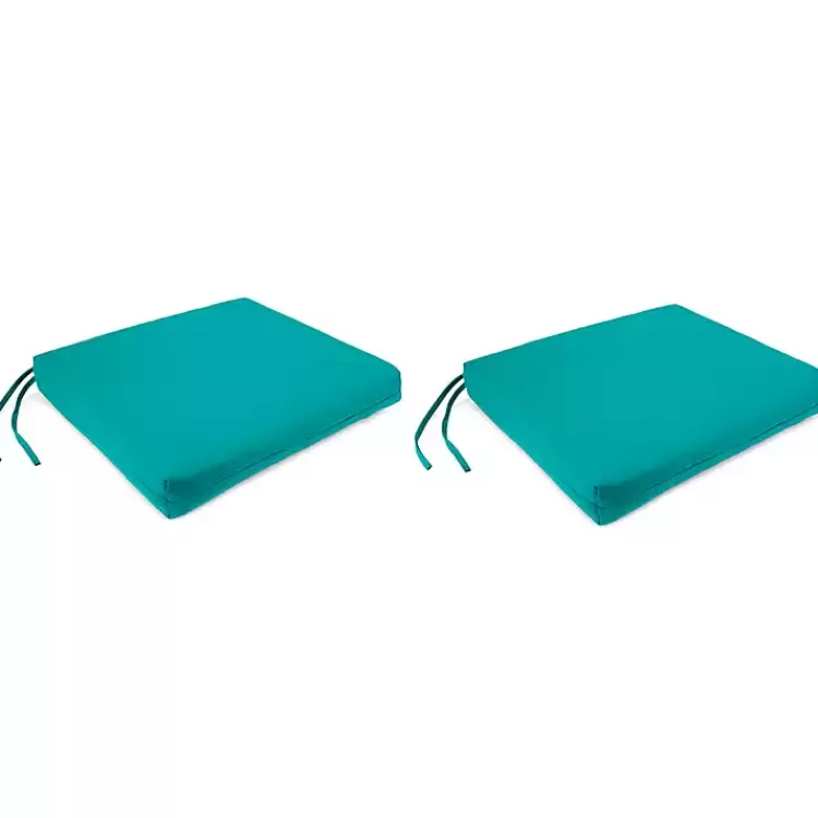 Teal French Edge Outdoor Chair Cushions, Set of 2>Kirklands Home Online