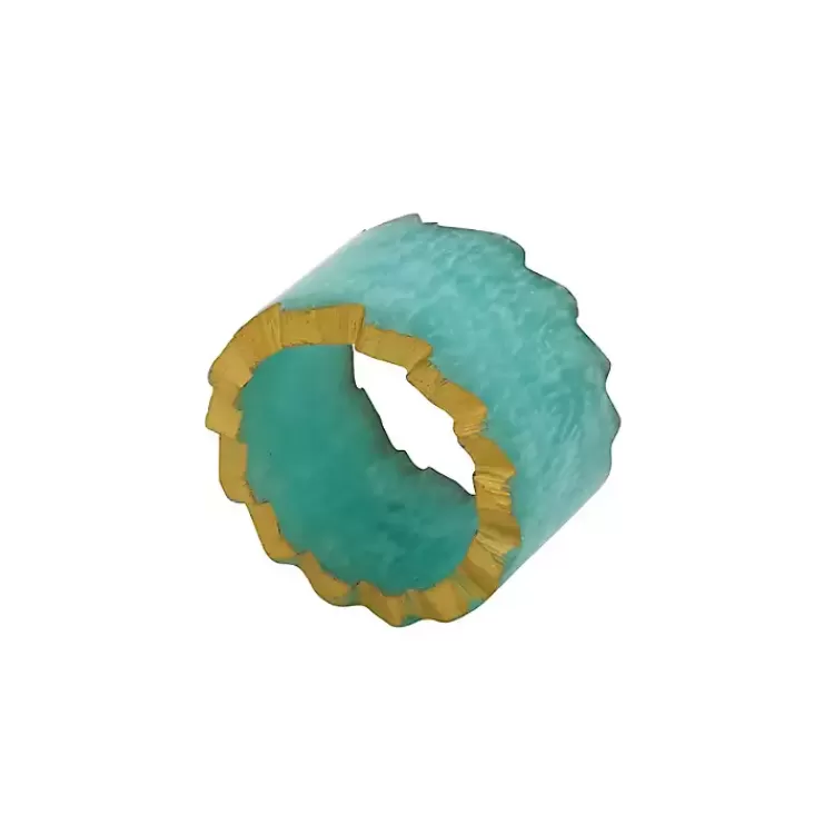 Teal Geode Artistry Napkin Rings, Set of 4>Kirklands Home Sale