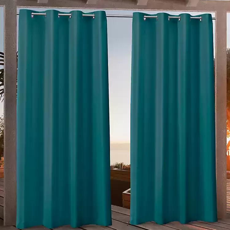 Teal Nicole Outdoor Curtain Panel Set, 108 in.>Kirklands Home Cheap