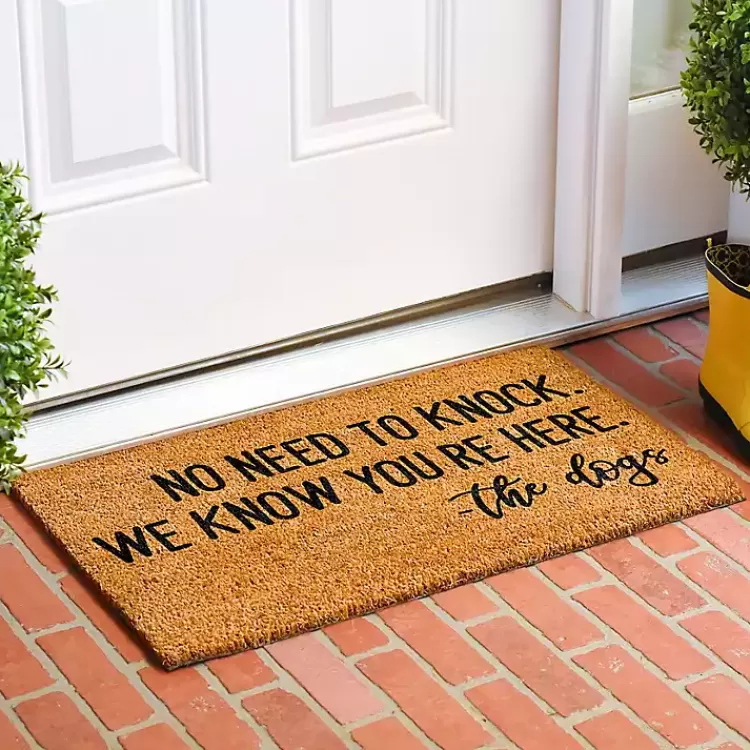 The Dogs Know You're Here Coir Doormat>Kirklands Home Store