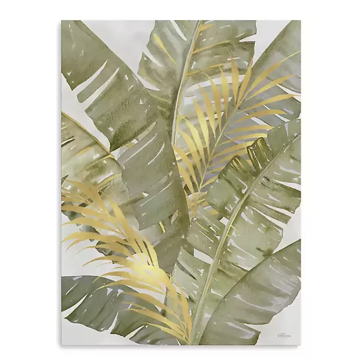 Touch of Gold Banana Leaves Canvas Art Print>Kirklands Home Fashion