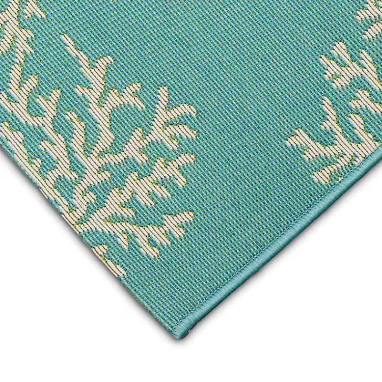 Turquoise Coral Indoor/Outdoor Rug, 2x3>Kirklands Home Store