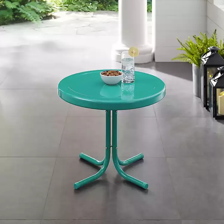 Turquoise Metal Outdoor Side Table>Kirklands Home New