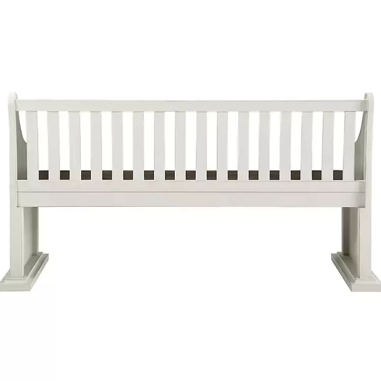 Two-Tone Dark Oak and Ivory High Back Wooden Bench>Kirklands Home Fashion