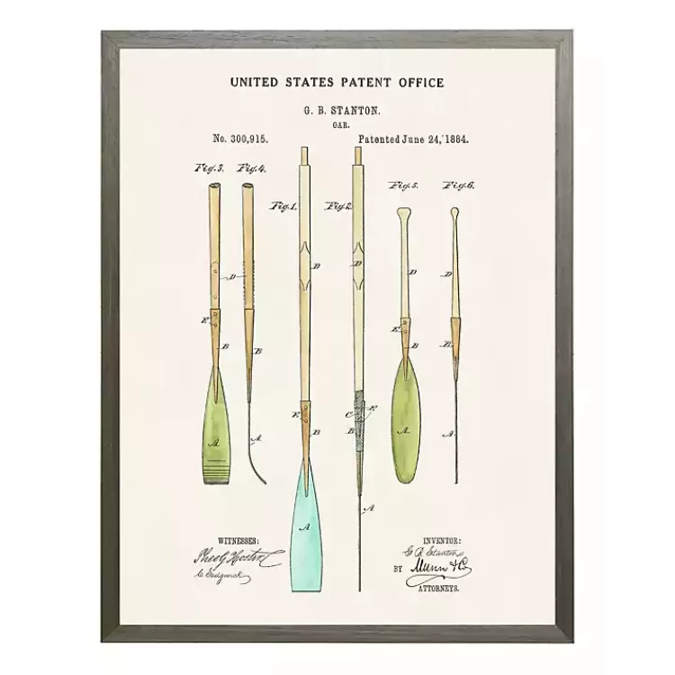 Vintage Boat Oars Patent Framed Art Print>Kirklands Home Outlet