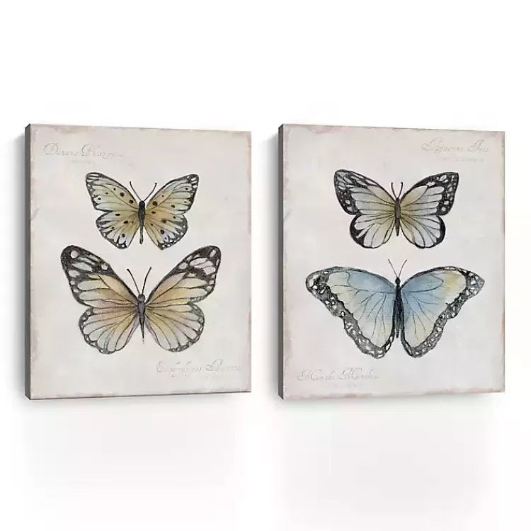 Vintage Butterflies Canvas Art Prints, Set of 2>Kirklands Home Online