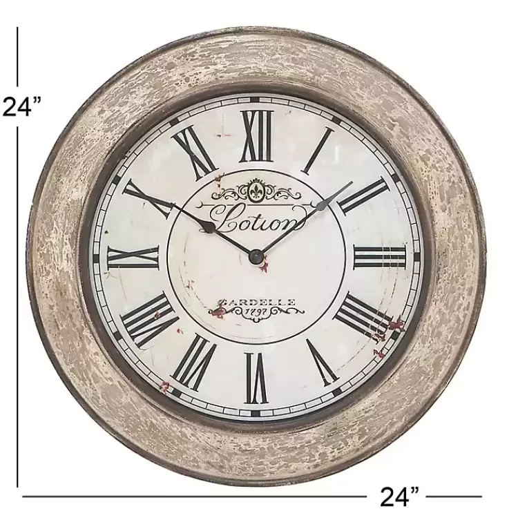 vintage_cream_rust_round_framed_wall_clock_8.webp Vintage Cream Rust Round Framed Wall Clock>Kirklands Home Cheap