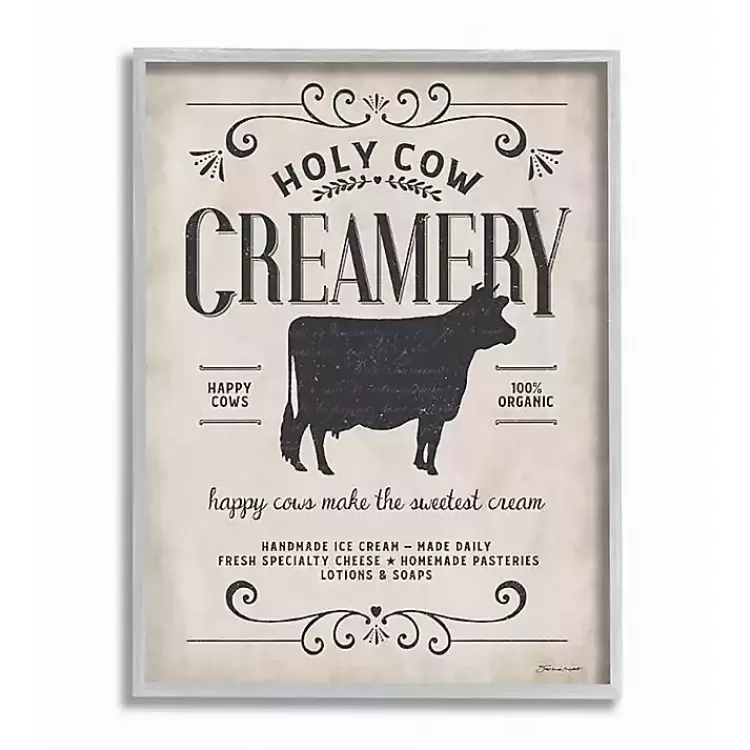 Vintage Creamery Cow Framed Wall Plaque>Kirklands Home Fashion