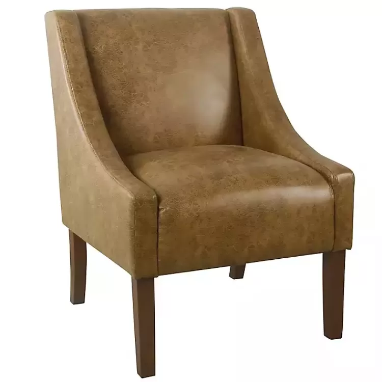Vintage Faux Leather Swoop Accent Chair>Kirklands Home Best