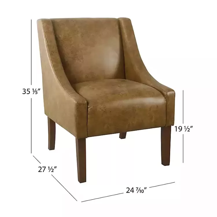 Vintage Faux Leather Swoop Accent Chair>Kirklands Home Best