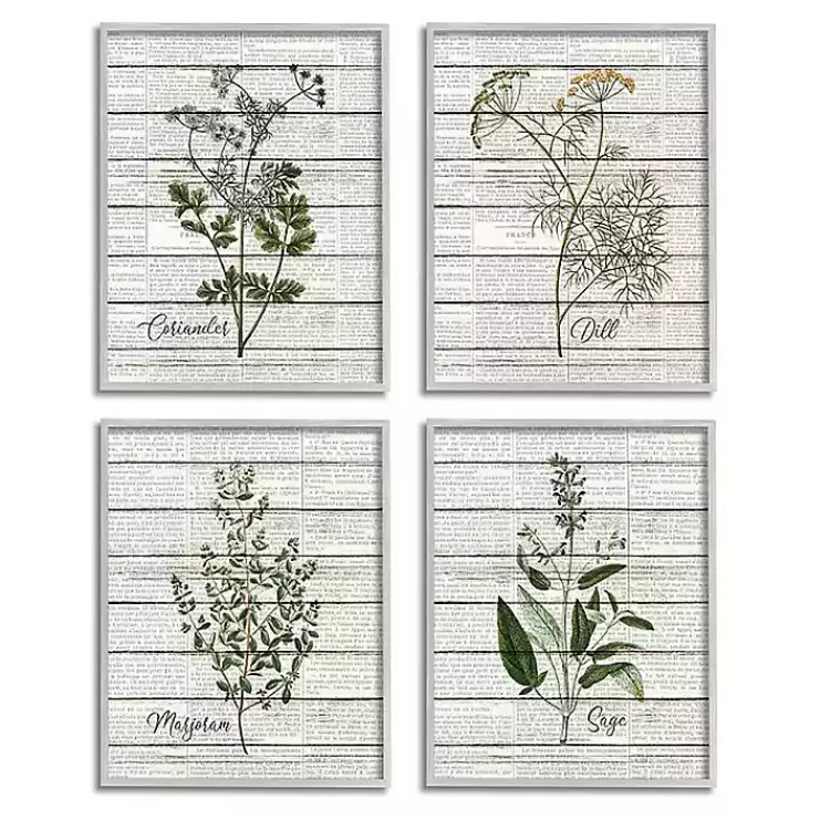 Vintage Herbs Framed Art Prints, Set of 4>Kirklands Home Shop