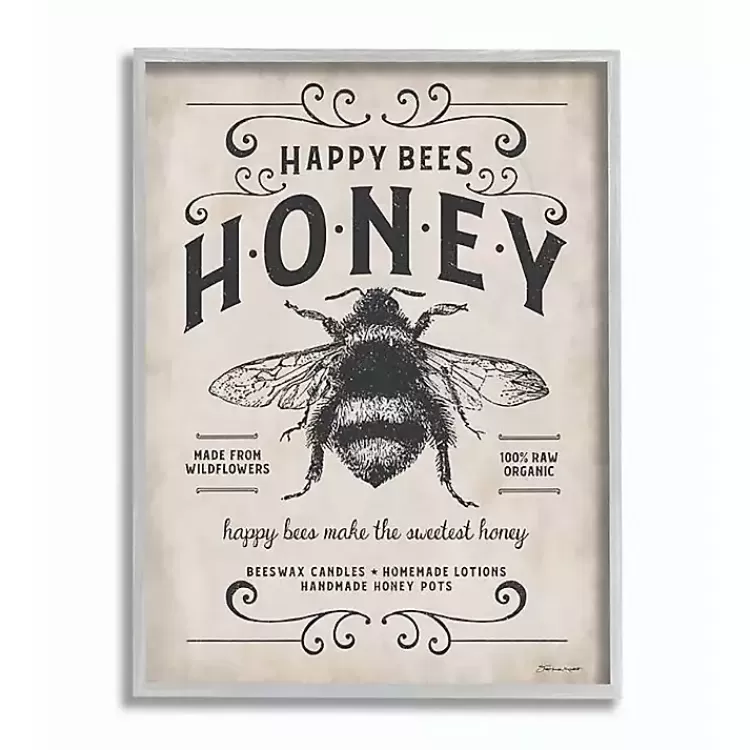 Vintage Honey Bee Framed Wall Plaque>Kirklands Home Cheap