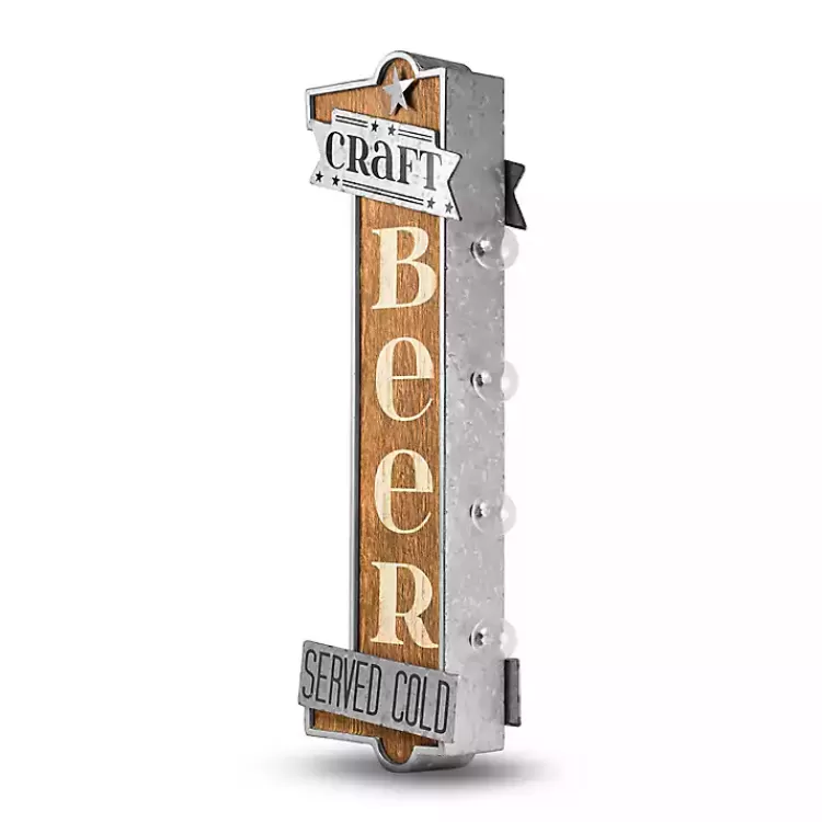 Vintage LED Metal Craft Beer Bar Marquee Plaque>Kirklands Home Clearance