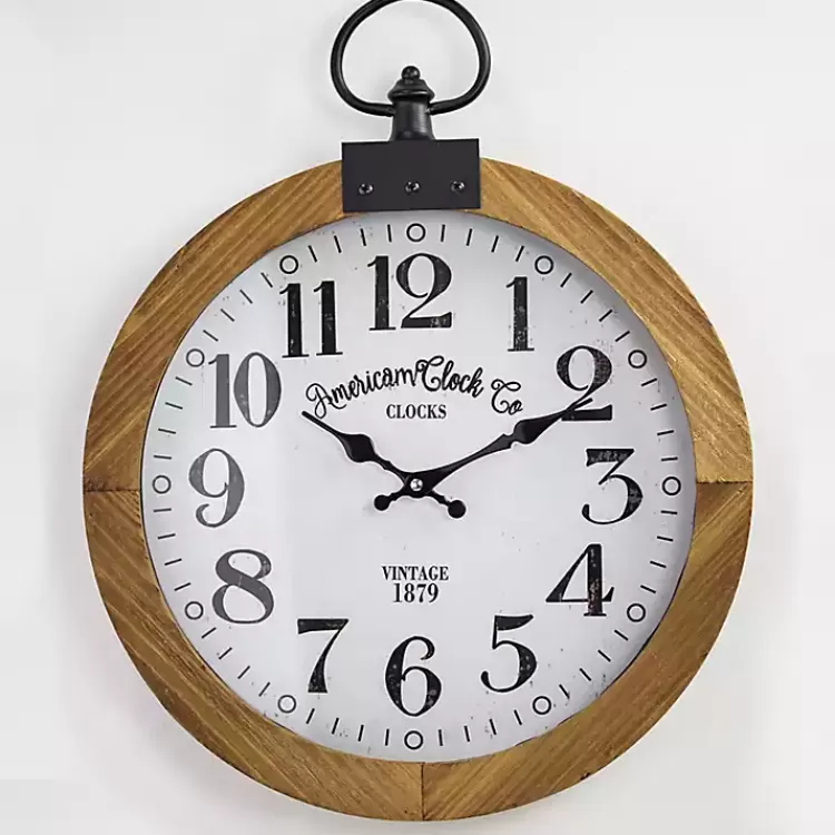 Vintage Pocket Watch Wooden Wall Clock>Kirklands Home Cheap