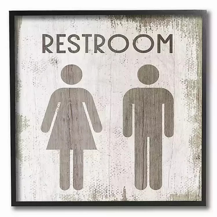 Vintage Restroom Sign Framed Wall Plaque>Kirklands Home Flash Sale