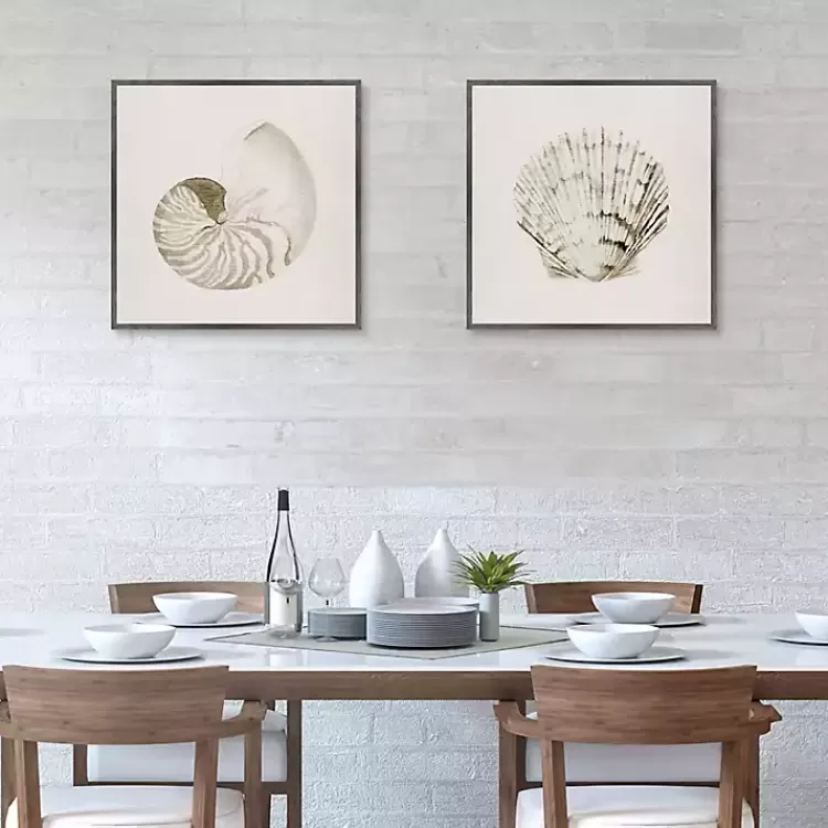Vintage Shells Framed Canvas Art Prints, Set of 2>Kirklands Home Store