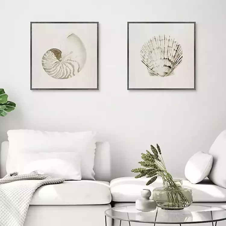 Vintage Shells Framed Canvas Art Prints, Set of 2>Kirklands Home Store