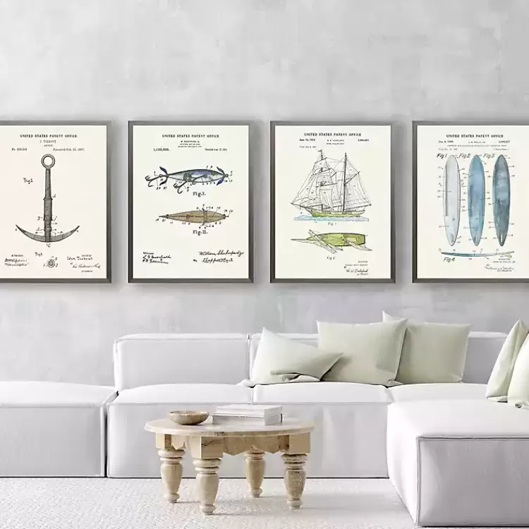 Vintage Surfboards Patent Framed Art Print>Kirklands Home Outlet