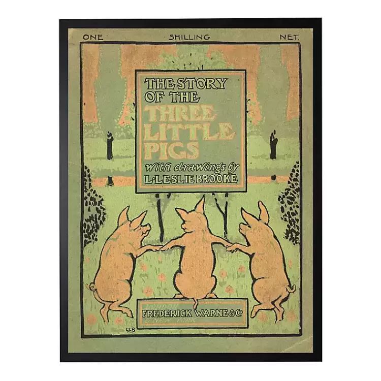 Vintage Three Little Pigs Cover Framed Wall Art>Kirklands Home Outlet