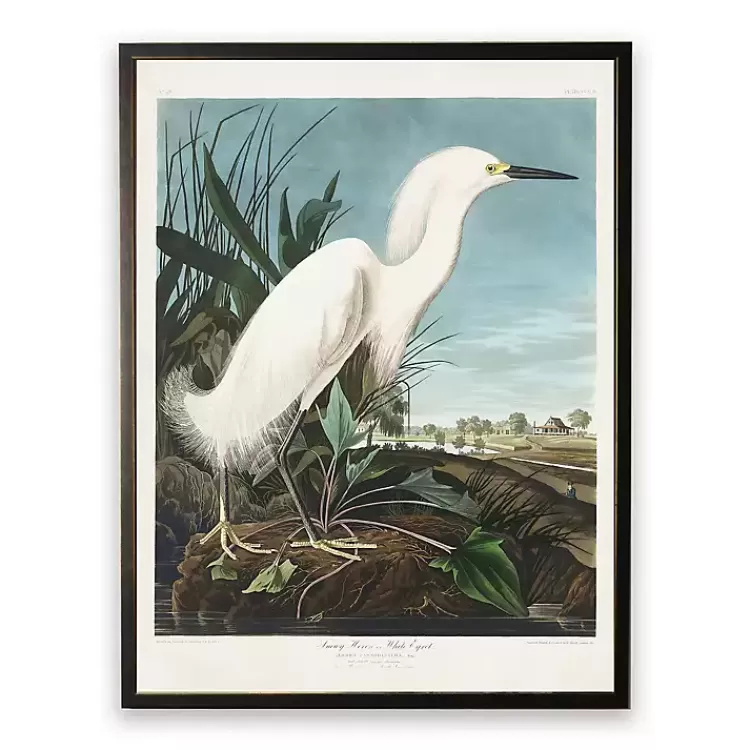 Vintage White Egret Bookplate Framed Art Print>Kirklands Home Best