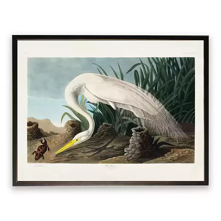 Vintage White Heron With Lizard Framed Art Print>Kirklands Home Online