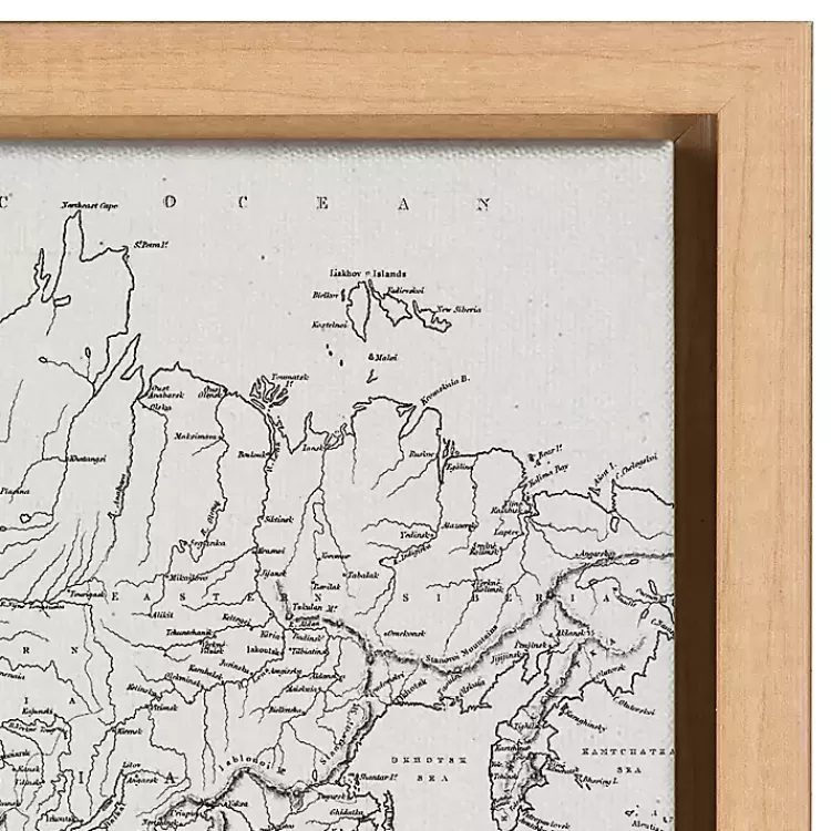 Vintage World Map Framed Canvas Art, Set of 2>Kirklands Home Online