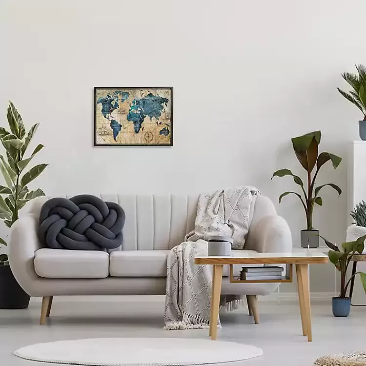 Vintage World Map Framed Giclee Canvas Art Print>Kirklands Home Sale