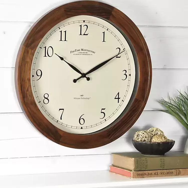 Walnut Garrison Wooden Wall Clock>Kirklands Home Store