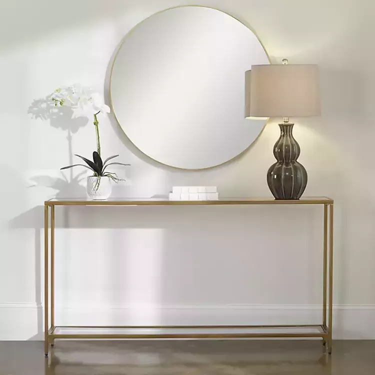 Warm en Mirrored Top Console Table>Kirklands Home Outlet
