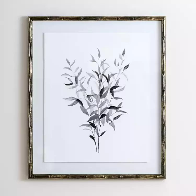 Watercolor Bamboo Leaves Framed Art Print>Kirklands Home Online